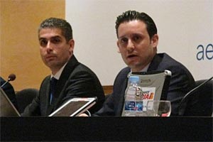 Dimitri Bountolos, subidirector de Coordinacin  y Hub de Iberia y Frances Castro, country manager de Panasonic Toughbook