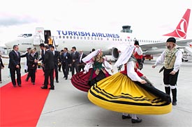Llegada de  Turkish Airlines  al aeropuerto de Santiago de Compostela